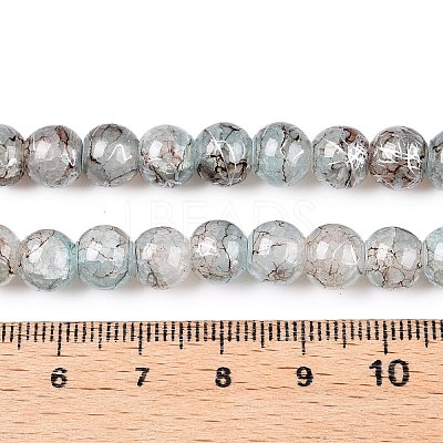 Drawbench Crackle Glass Beads Strands GLAA-N006-8mm-02-1