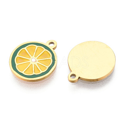 304 Stainless Steel Enamel Charms STAS-N112-05B-G-1