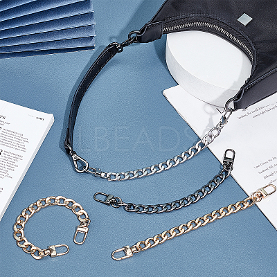 8Pcs 4 Colors Aluminum Curb Chains Bag Handles FIND-PH0001-36-1