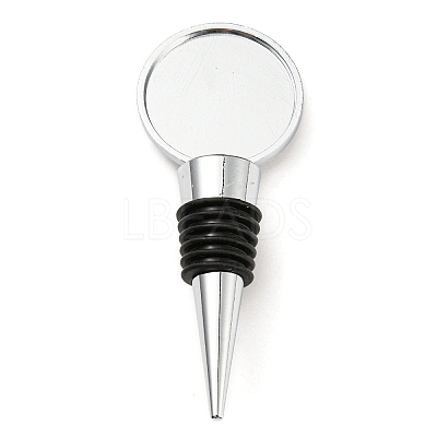 Alloy Wine Bottle Stopper Cabochon Settings AJEW-Z016-02B-P-1