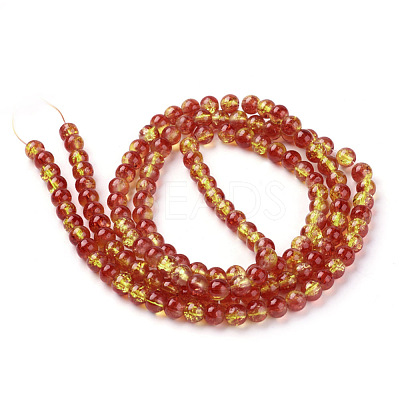Spray Painted Crackle Glass Beads Strands CCG-Q002-6mm-10-1