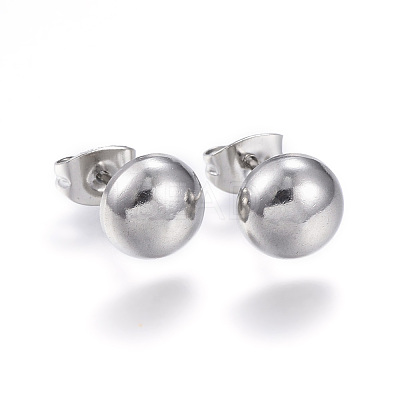 304 Stainless Steel Ear Studs EJEW-G210-01-1