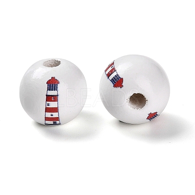 Natural Wood European Beads WOOD-S059-01F-1