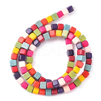 Synthetic Turquoise Beads Strands TURQ-G108-4x4mm-12-1