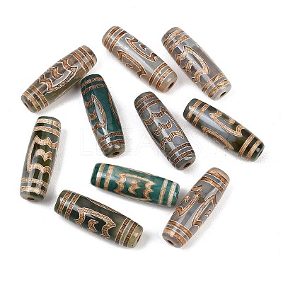 Tibetan Style dZi Beads TDZI-E004-50-1