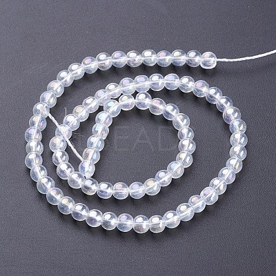 Glass Beads Strands GR4mm01Y-AB-1