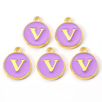 Golden Plated Alloy Enamel Charms X-ENAM-S118-10V-1