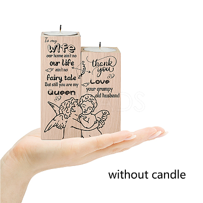 Wood Candle Holder AJEW-WH0268-005-1