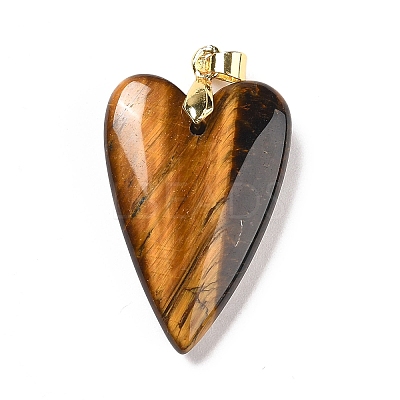 Natural Tiger Eye Pendants X-G-E570-01G-07-1