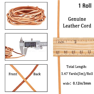 Cowhide Leather Cord WL-WH0008-05D-1