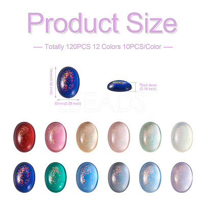 110Pcs 11 Colors Transparent Resin Cabochons CRES-CW0001-03-1