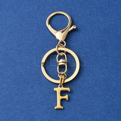 304 Stainless Steel Initial Letter Charm Keychains KEYC-YW00005-06-1