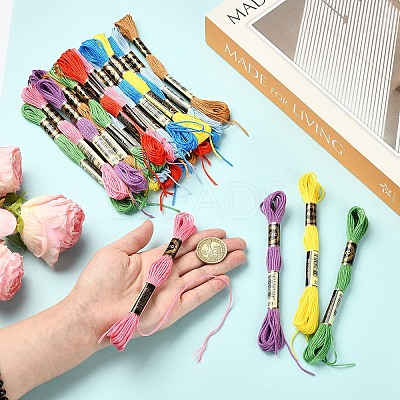 6Bundles Polyester Embroidery Floss OCOR-YW0001-25C-1