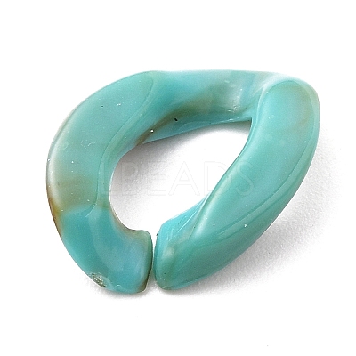 Acrylic Curb Chains Finger Rings RJEW-JR00311-01-1