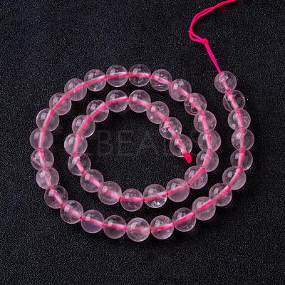 Natural Rose Quartz Bead Strands G-R173-8mm-04-1