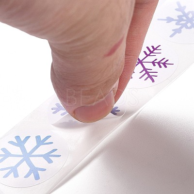 Christmas Themed Flat Round Roll Stickers X-DIY-B045-04B-1