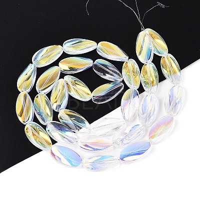 Electroplate Transparent Glass Beads Strands EGLA-N055-02B-1