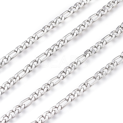 Tarnish Resistant 304 Stainless Steel Figaro Chain CHS-M003-12P-B-1