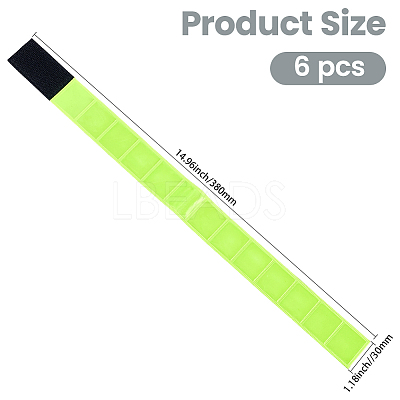 6Pcs PVC Reflective Bands Wristbands for Cycling Running AJEW-GF0013-33B-1
