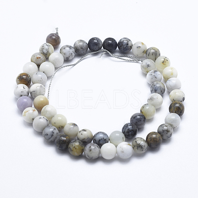 Natural White African Opal Beads Strands G-E472-02-10mm-1