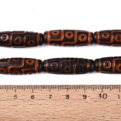 Tibetan Style Natural Agate dZi Beads Strands G-Q606-42G-02-1