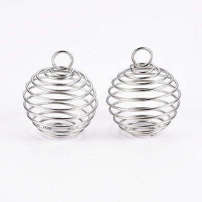 Iron Wire Spiral Bead Cages LS-X-IFIN-R231-14mm-P-1