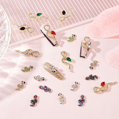 20Pcs 10 Style Alloy Rhinestone Cabochons MRMJ-OC0003-56-1