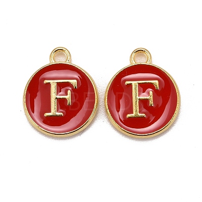 Golden Plated Alloy Enamel Charms ENAM-S118-03F-1