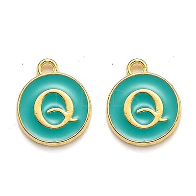 Golden Plated Alloy Enamel Charms X-ENAM-Q437-15Q-1