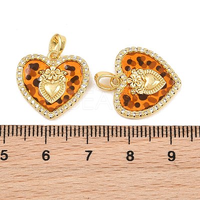 Brass Micro Pave Clear Cubic Zirconia Pendants CU-CBA415D-11G-1