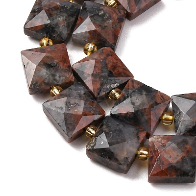 Natural Red Labradorite Beads Strands G-F839-A04-01-1