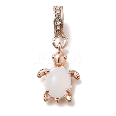 Rack Plating Alloy Rhinestone European Dangle Charms FIND-H005-45KCG-03-1