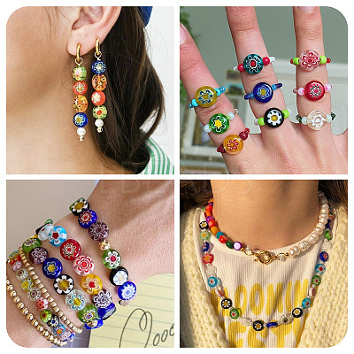 Handmade Millefiori Glass Beads LK-CD0001-002-1