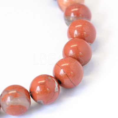Natural Red Jasper Round Bead Strands X-G-E334-6mm-27-1