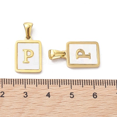 Ion Plating(IP) 304 Stainless Steel Pave Shell Pendants STAS-G327-01G-P-1