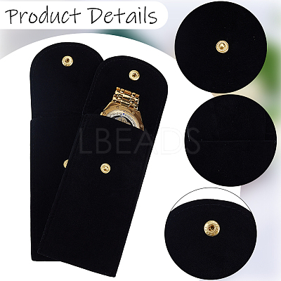 Rectangle Velvet Watch Storage Bag AJEW-CN0008-18B-1