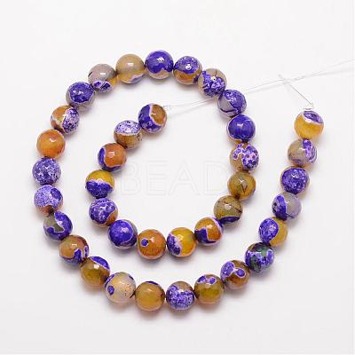 Natural Fire Crackle Agate Bead Strands G-K166-06F-10mm-07-1