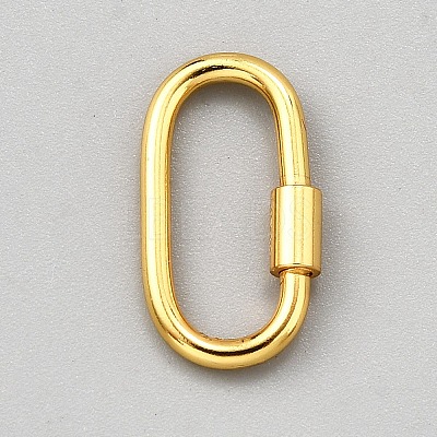 1Pc 925 Sterling Silver Locking Carabiner STER-NB0001-24G-1