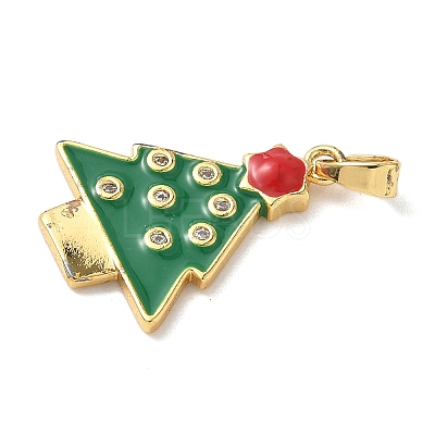 Christmas Brass Micro Pave Cubic Zirconia Pendants LS-KK-K305-07C-02-1