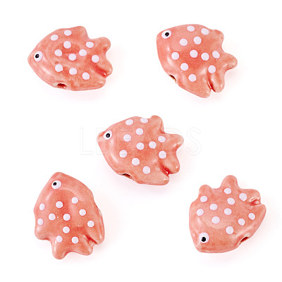 5Pcs Handmade Porcelain Beads PORC-TADJ0001-05G-1