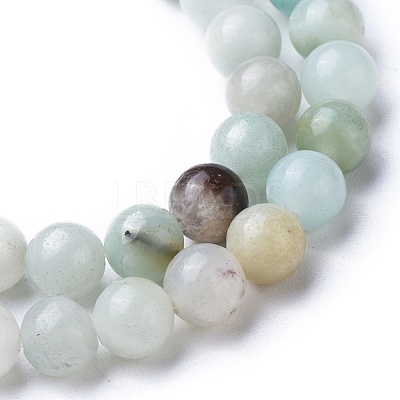 Natural Flower Amazonite Round Bead Strands X-G-D608-8mm-1