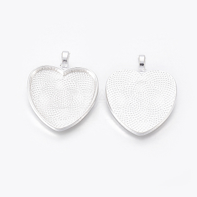 Alloy Pendant Cabochon Settings PALLOY-WH0023-01S-1
