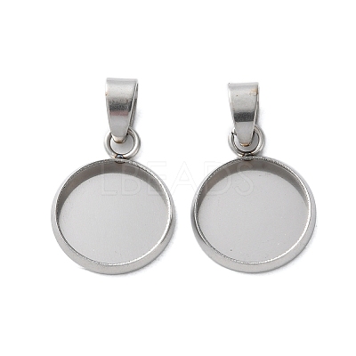 304 Stainless Steel Pendant Cabochon Settings STAS-L282-010P-04-1