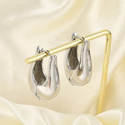 Brass Hoop Earrings for Women EJEW-U041-05P-1
