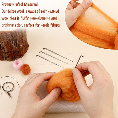 2 Sets Cat Needle Felting Kit DIY-SC0030-17A-1
