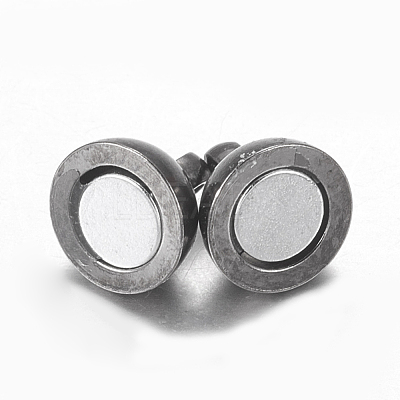 Round Brass Magnetic Clasps with Loops MC019-B-1