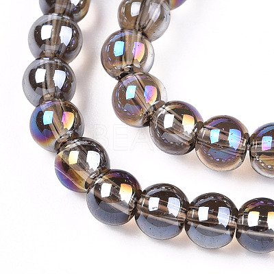Electroplate Transparent Glass Beads Strands GLAA-T032-T8mm-AB02-1