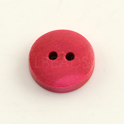 2-Hole Dyed Wooden Buttons BUTT-R031-036-1