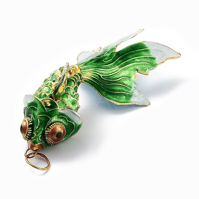 Brass Cloisonne Pendants KK-P251-A04-G-1