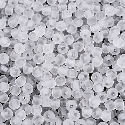 FGB Frosted Transparent Glass Seed Beads SEED-N013-02A-01-1